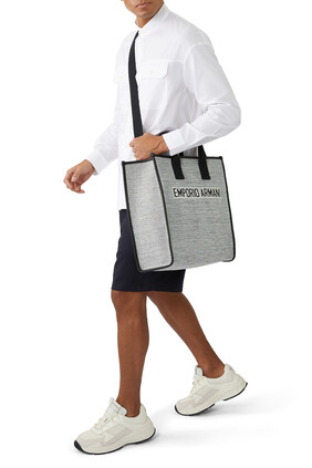 Embroidered Knit Tote Bag